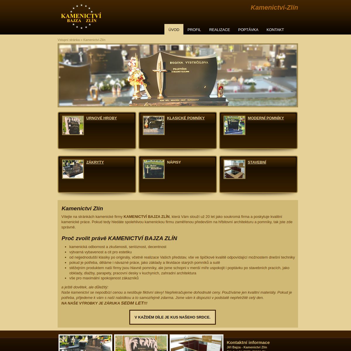 Jiří Bajza - Kamenictví website