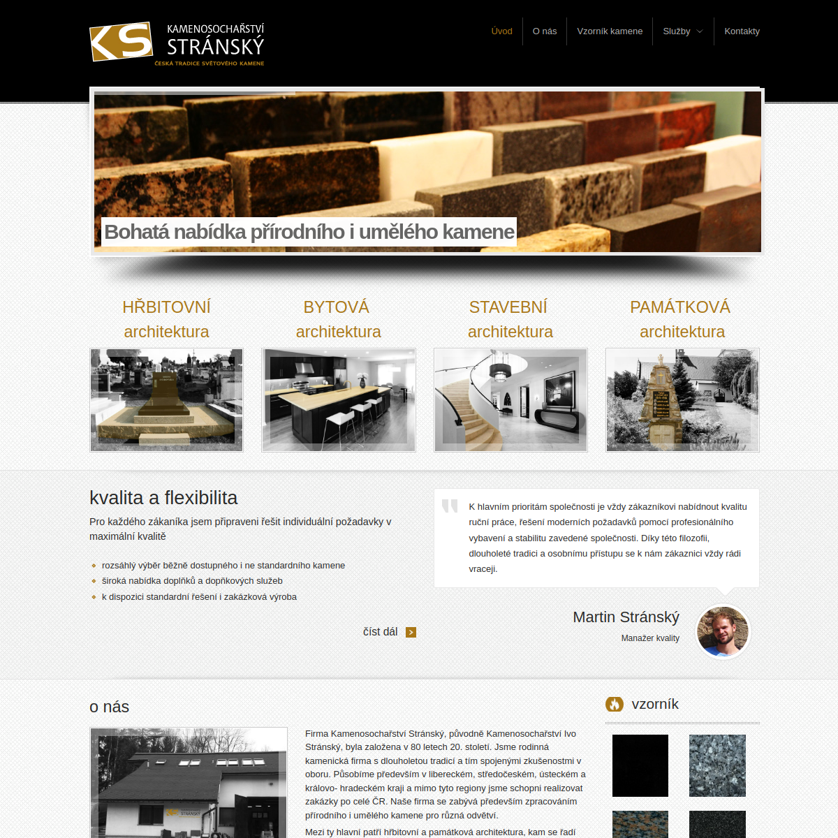 Kamenosochařství Stránský website