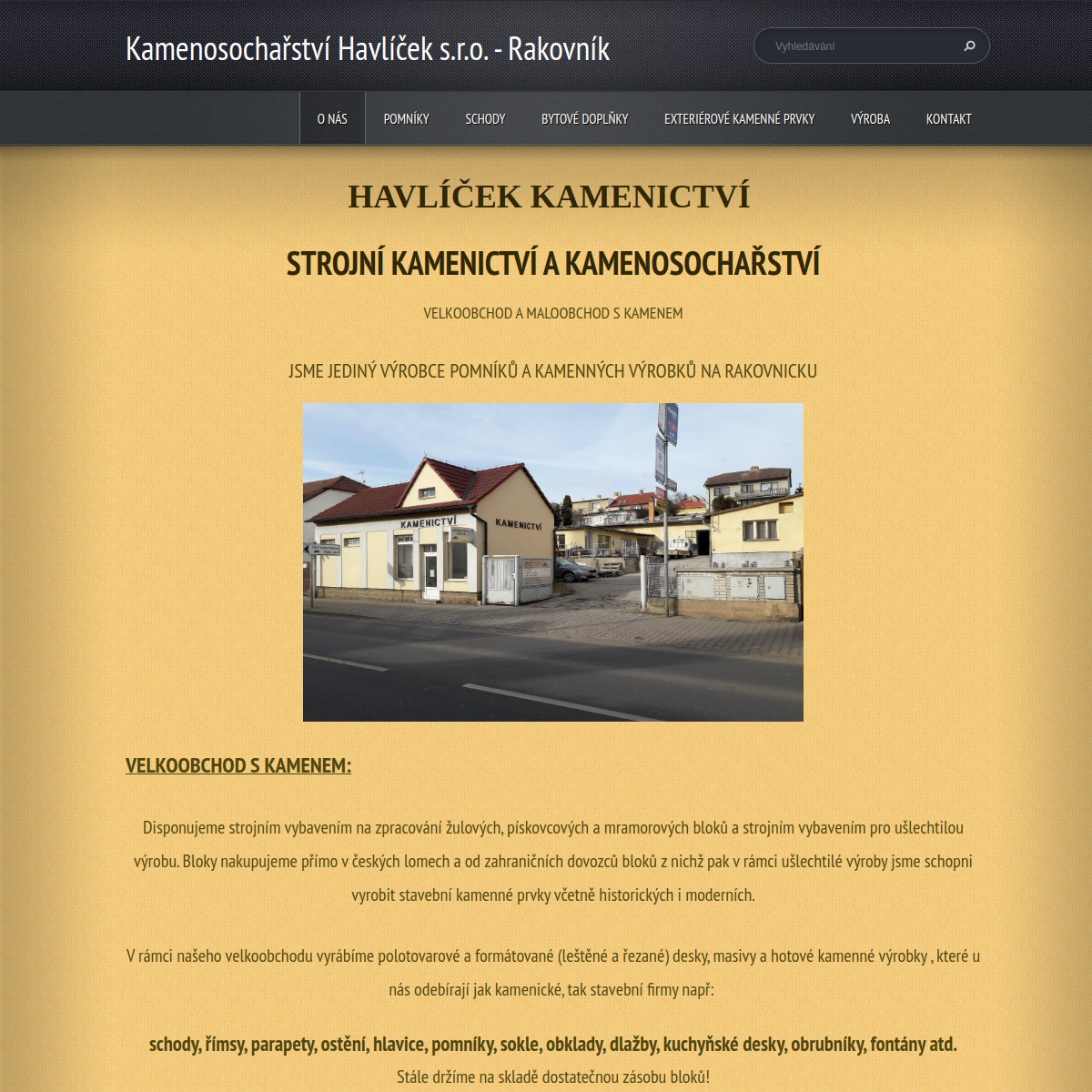 Kamenictví Havlíček s.r.o. website