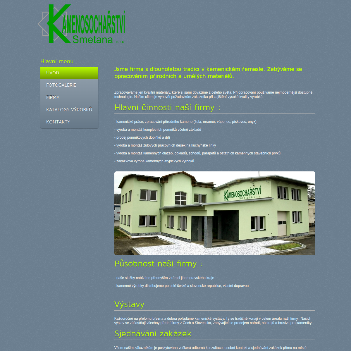 Kamenosochařství Smetana, s.r.o. website