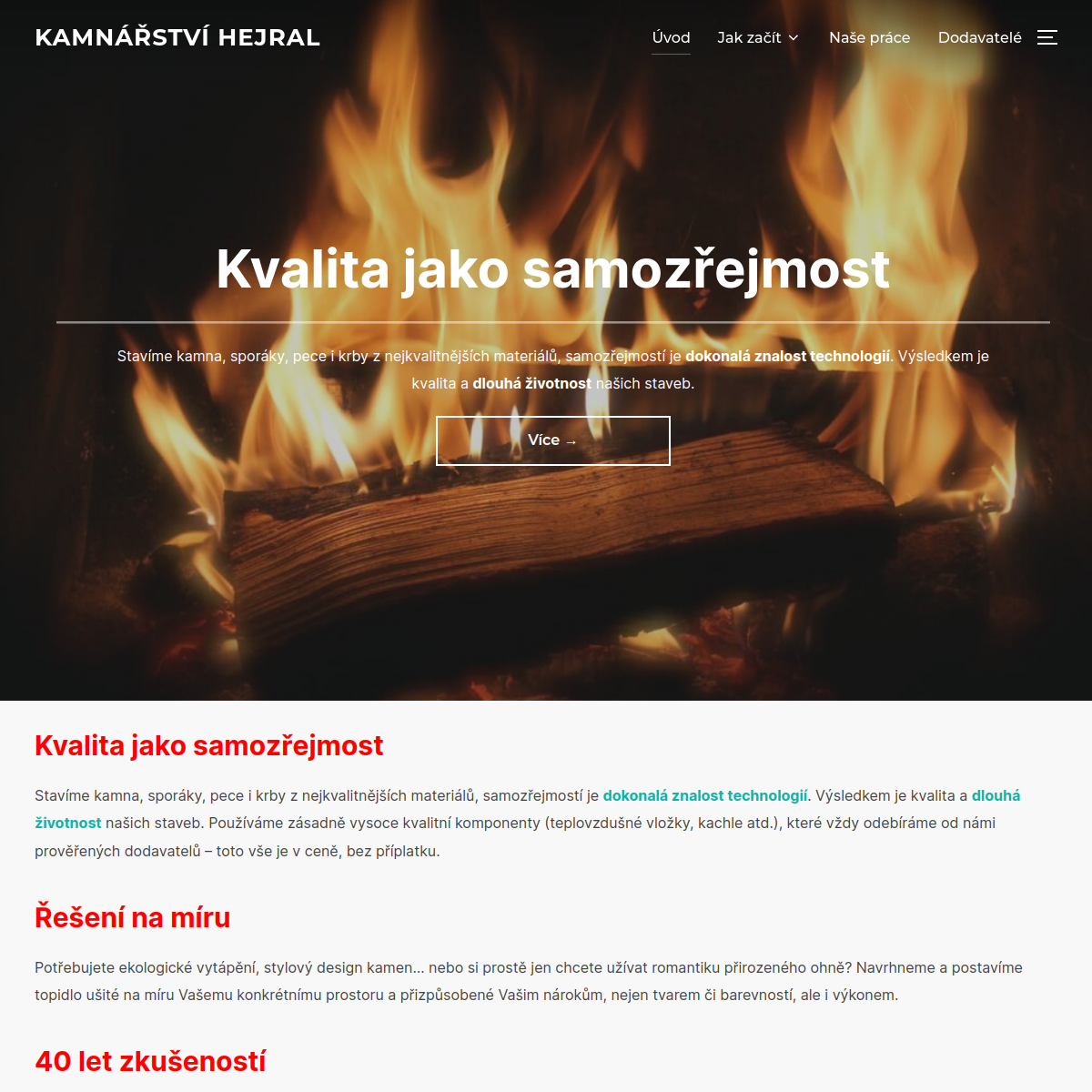 Kamnářství Hejral website