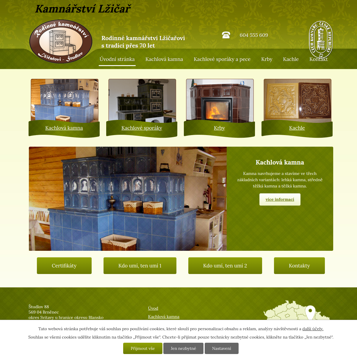 Rodinné kamnářství Lžičařovi website