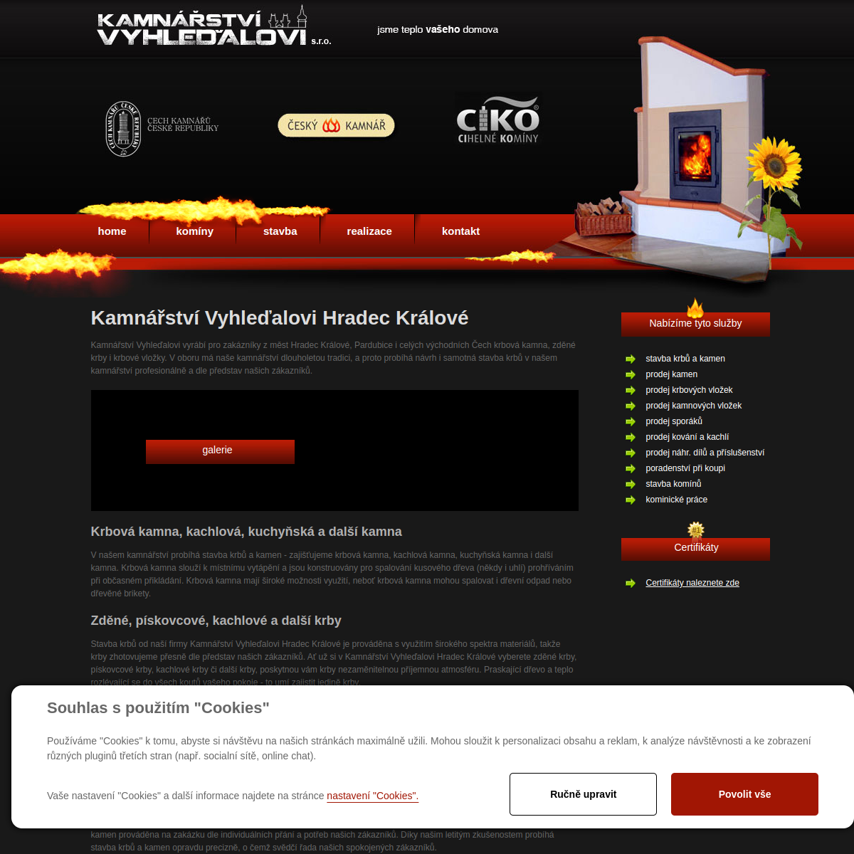 Kamnářství Vyhleďalovi s.r.o. website