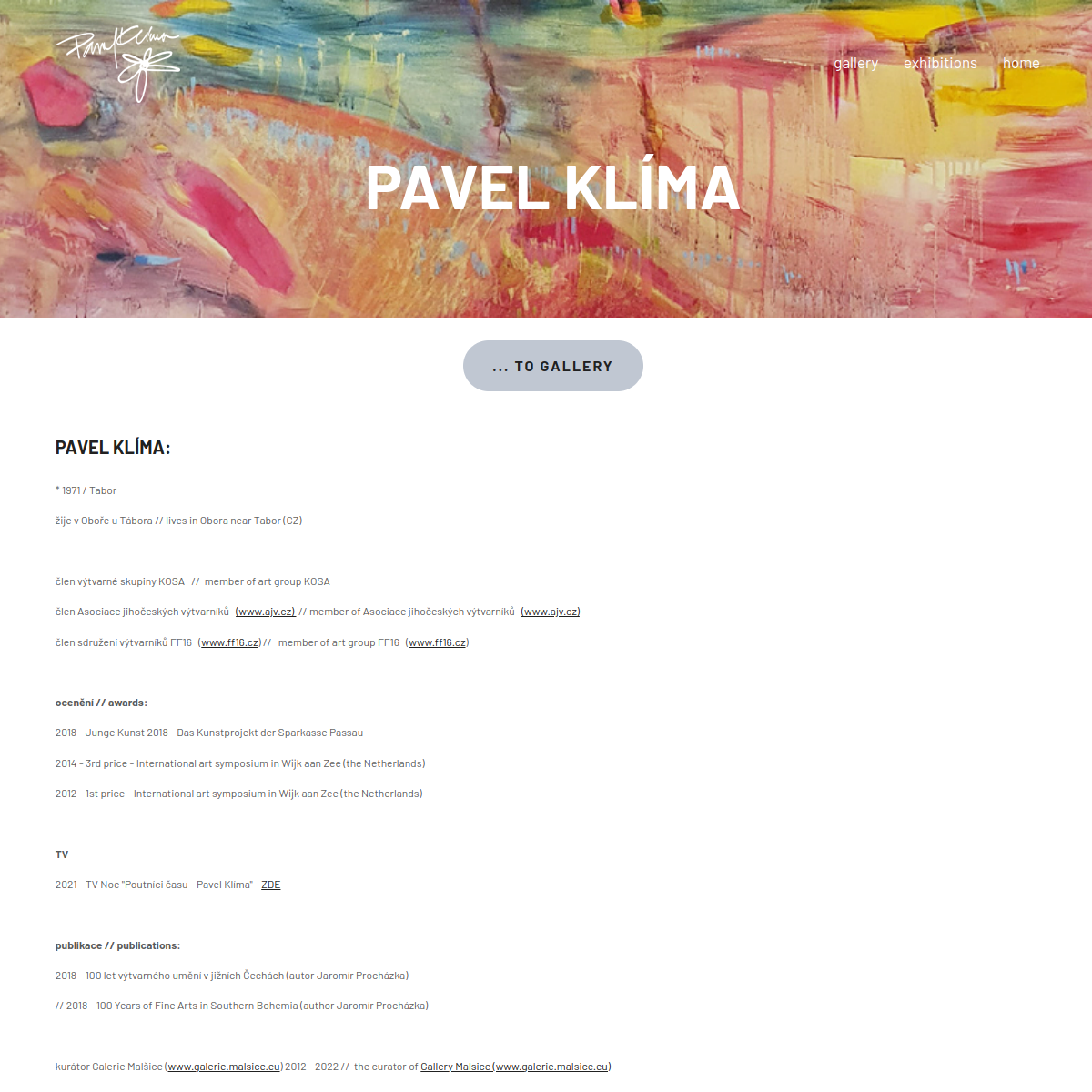 Pavel Klíma website