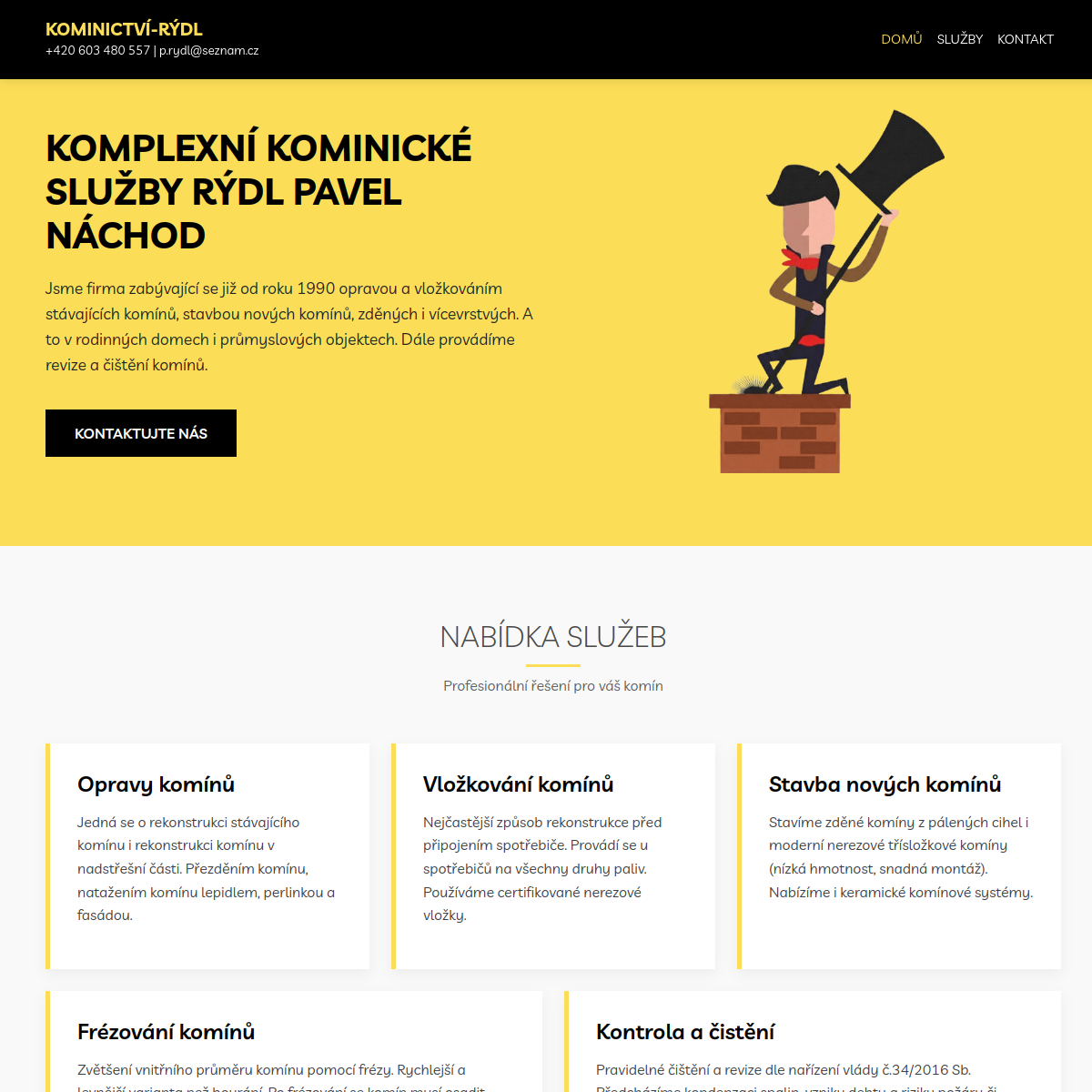 Kominictví Rýdl website