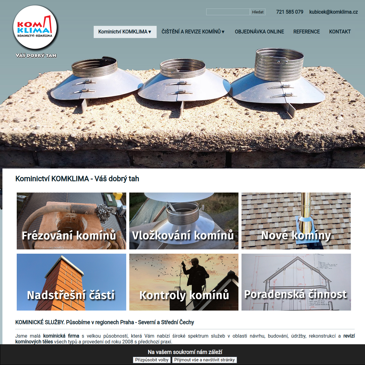 Kominictví KOMKLIMA website