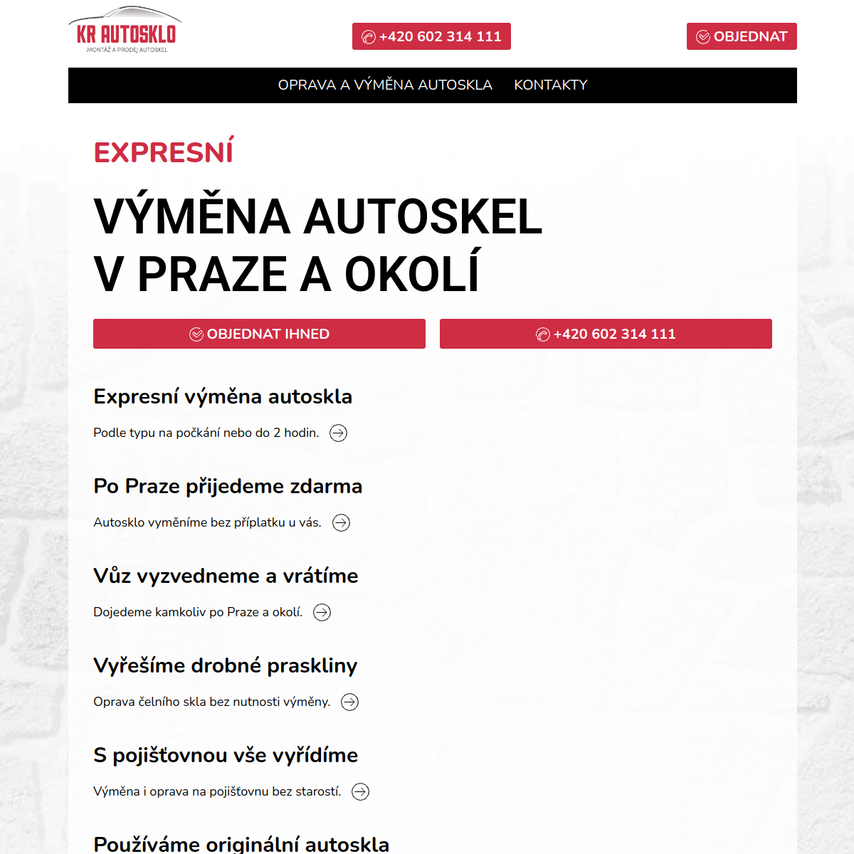 KR Autosklo website