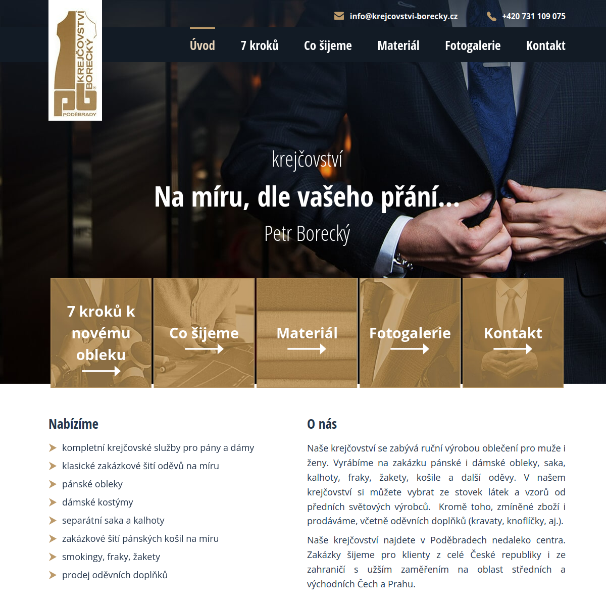 Krejčovství Borecký website