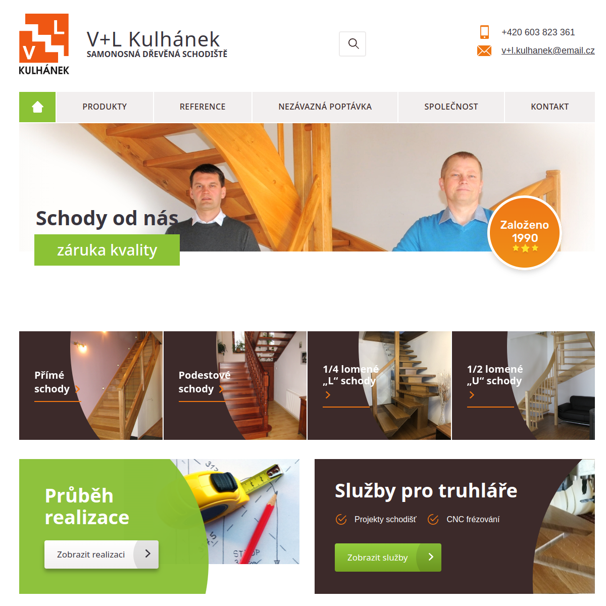 V+L Kulhánek - truhlářství website