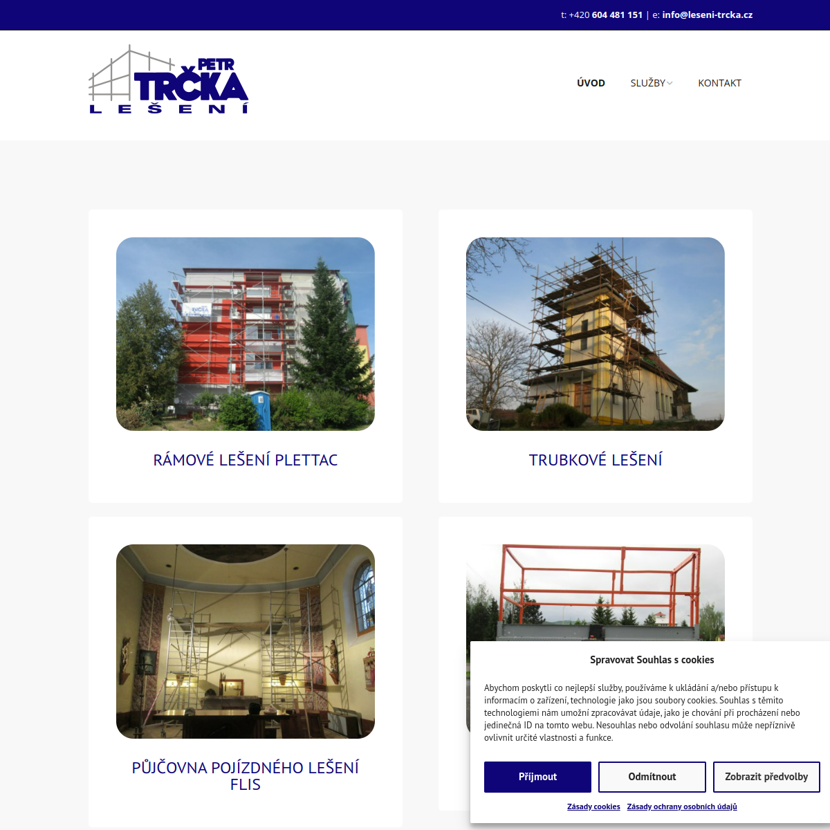Petr Trčka - Lešení website