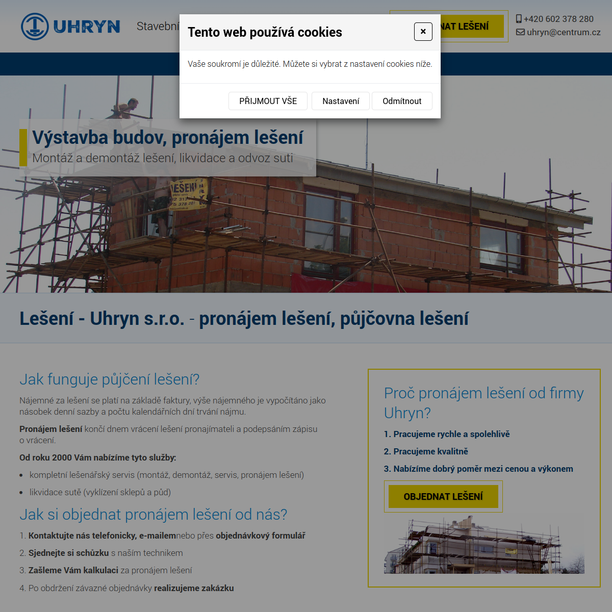 Uhryn s.r.o. website