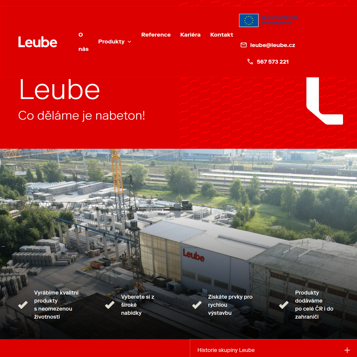 Leube Beton, s.r.o. website