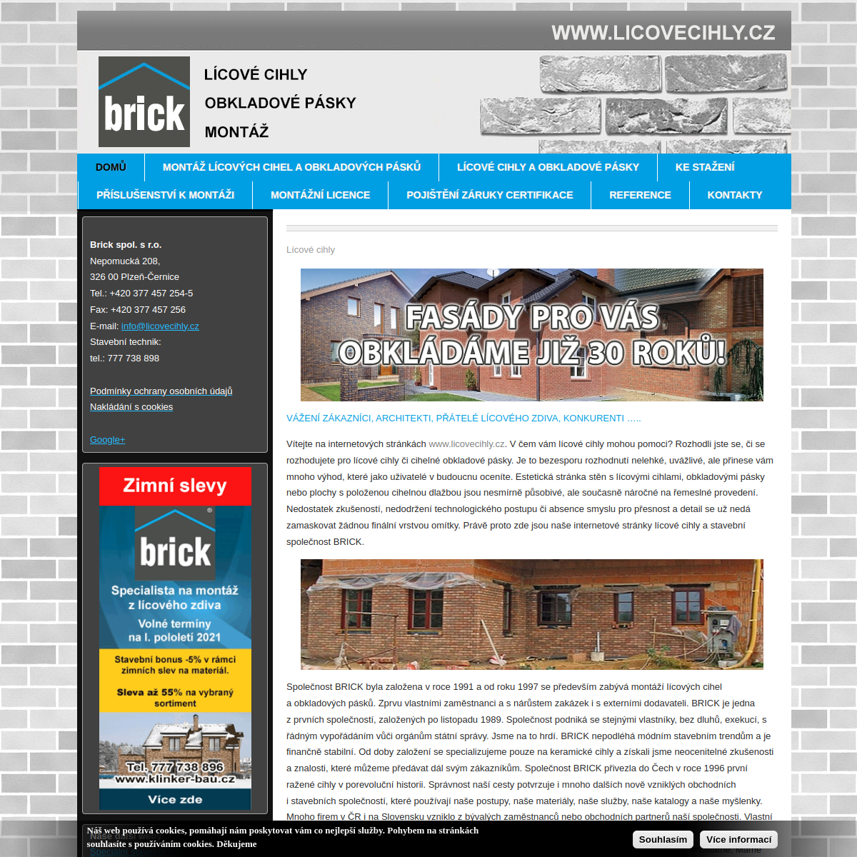 Brick, spol. s r.o. website