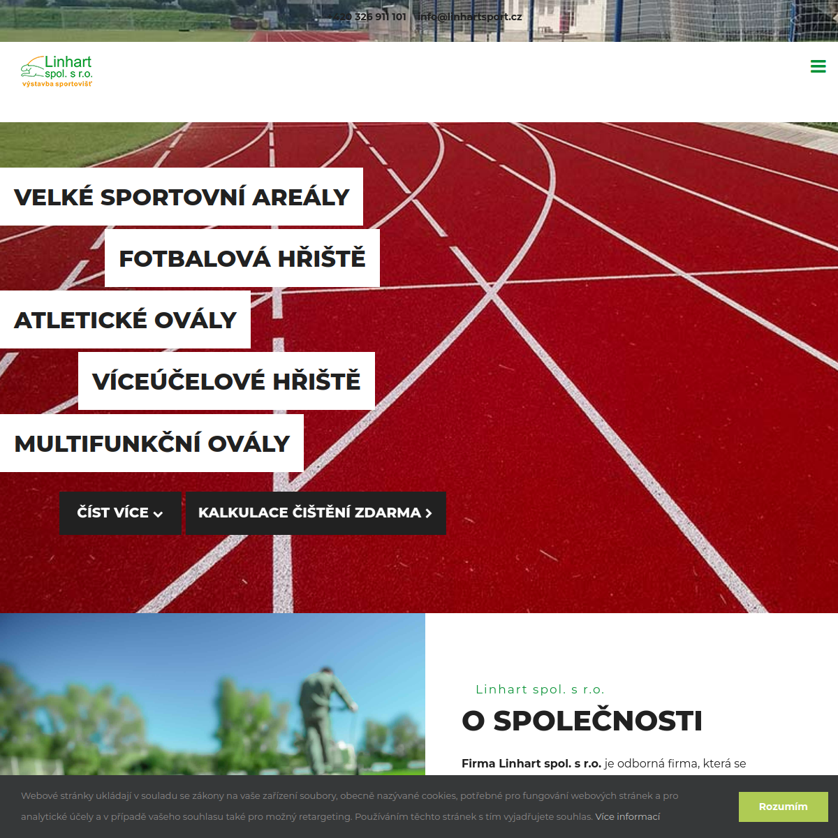 Sportovní stavby Linhart website