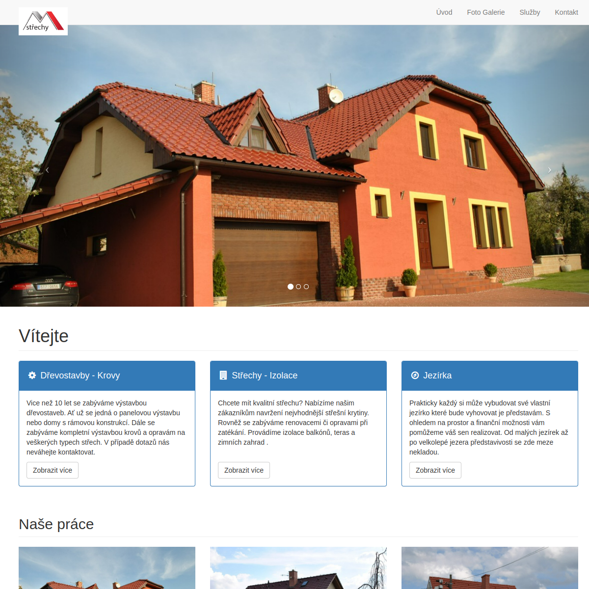M-střechy website