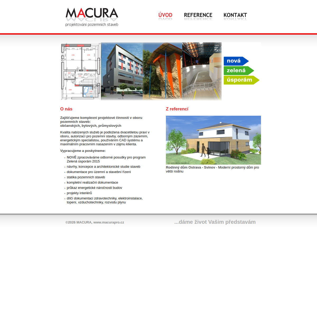 MACURA - projektování pozemní staveb website
