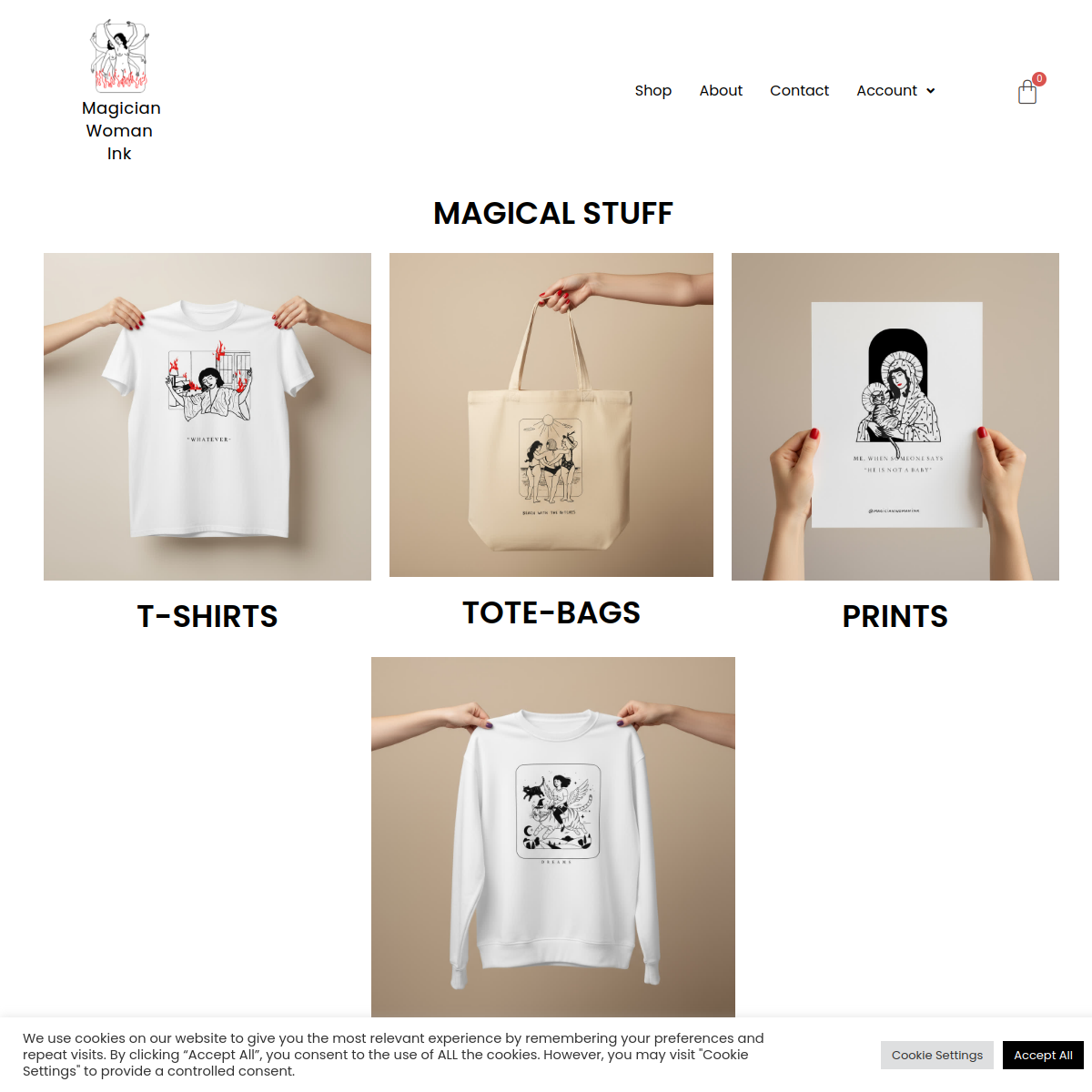 Magicianwomanink.com desktop screenshot - Tattoo and Art Studio