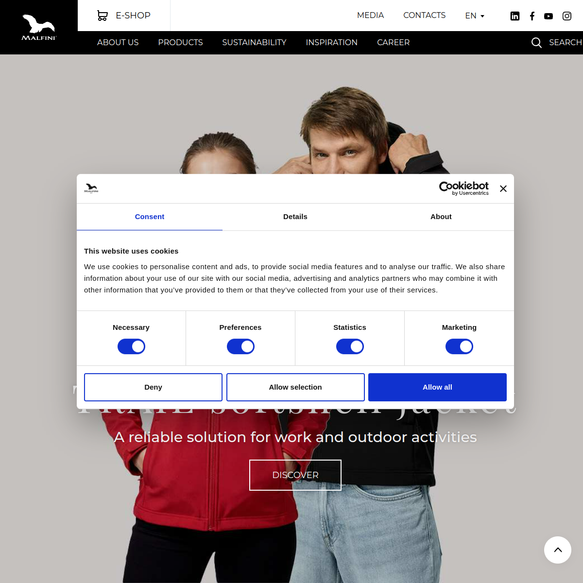 MALFINI, a.s. website
