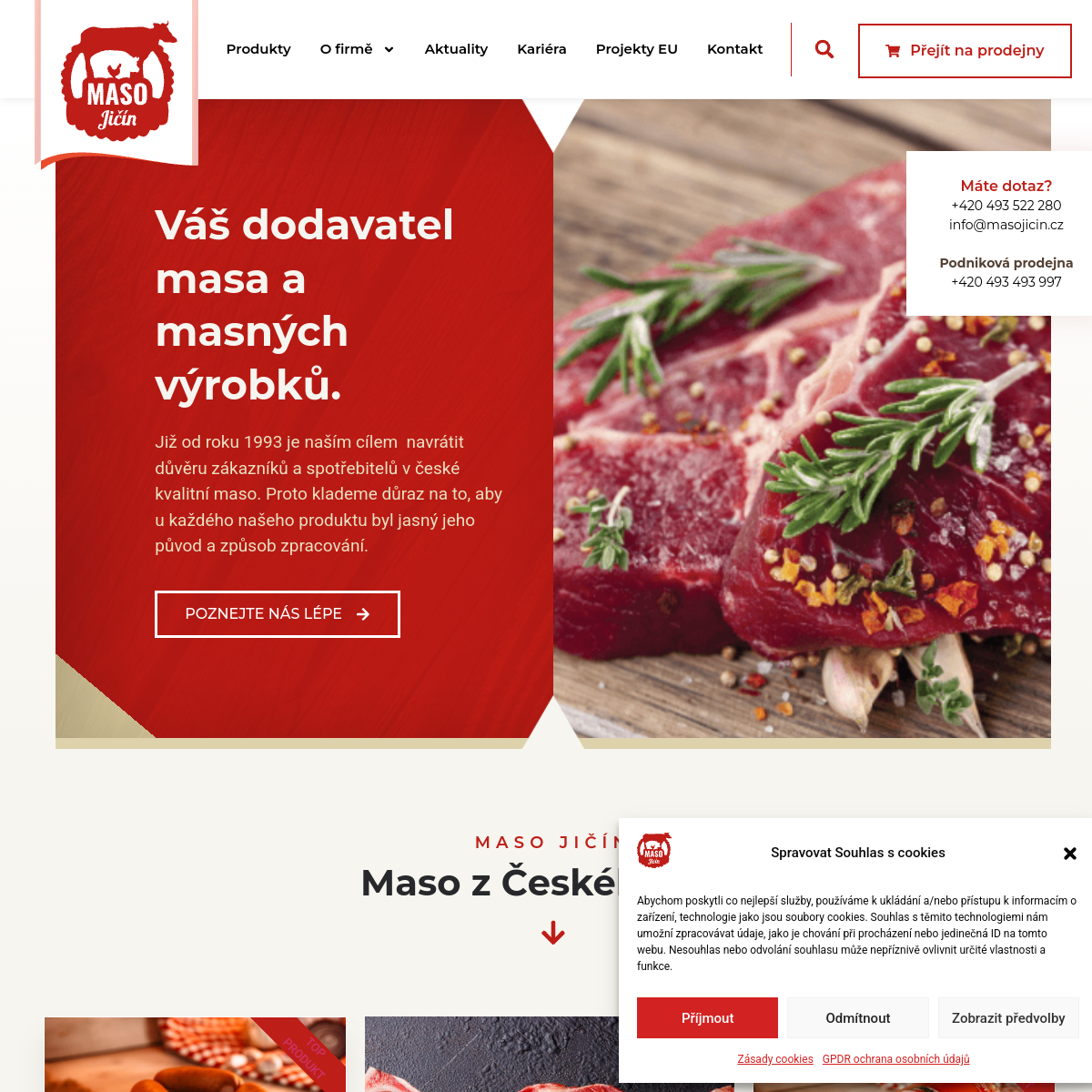 Maso Jičín, s.r.o. website