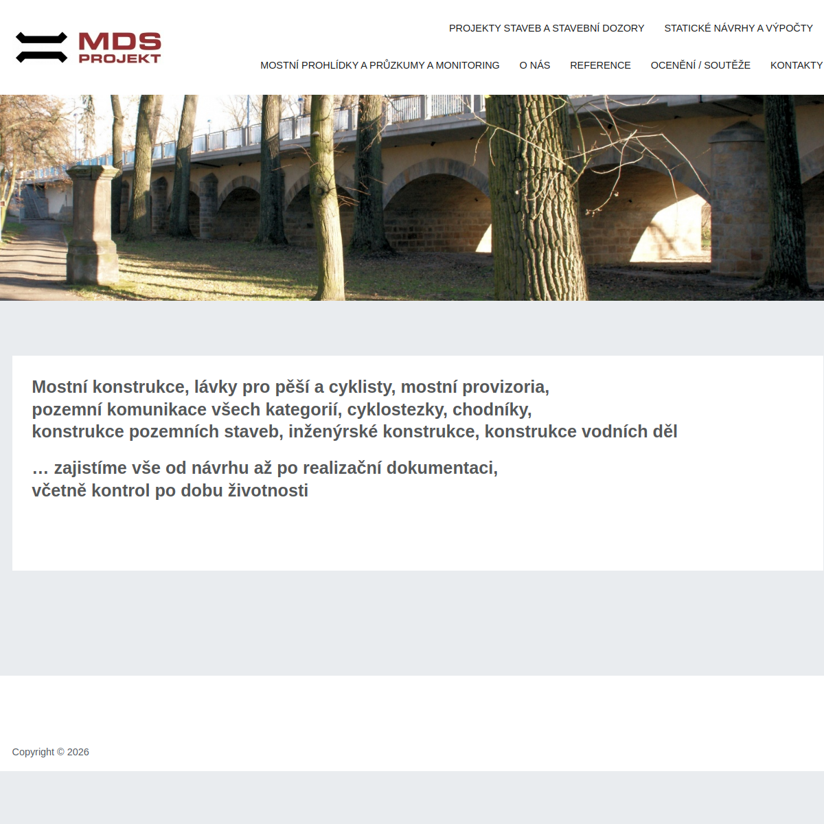 MDS projekt, s.r.o. website