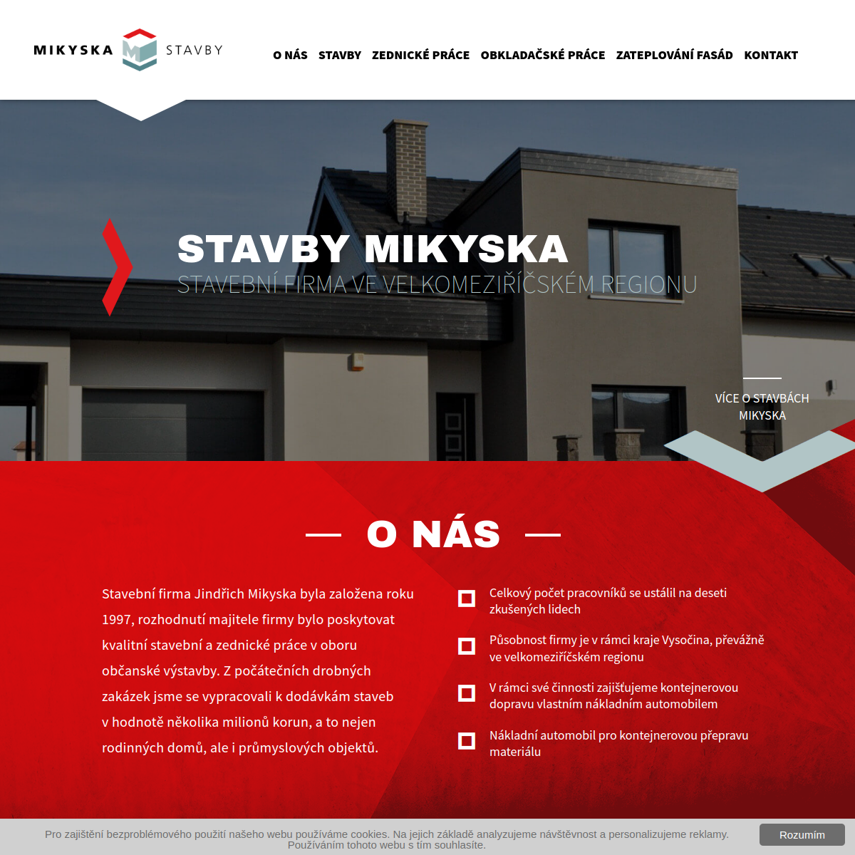 Stavební firma Mikyska website
