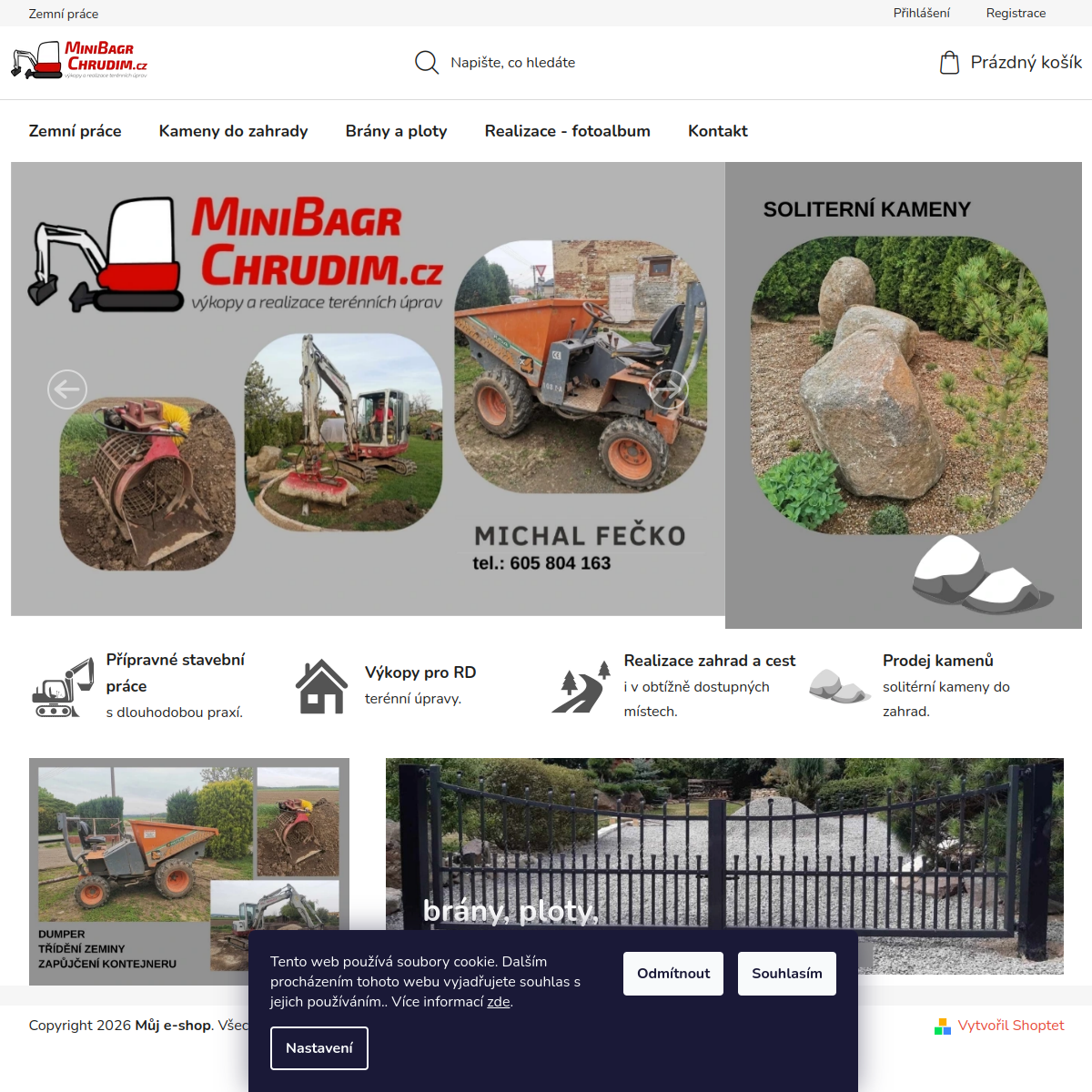 Michal Fečko - Zemní práce, minibagr, prodej kamenů website
