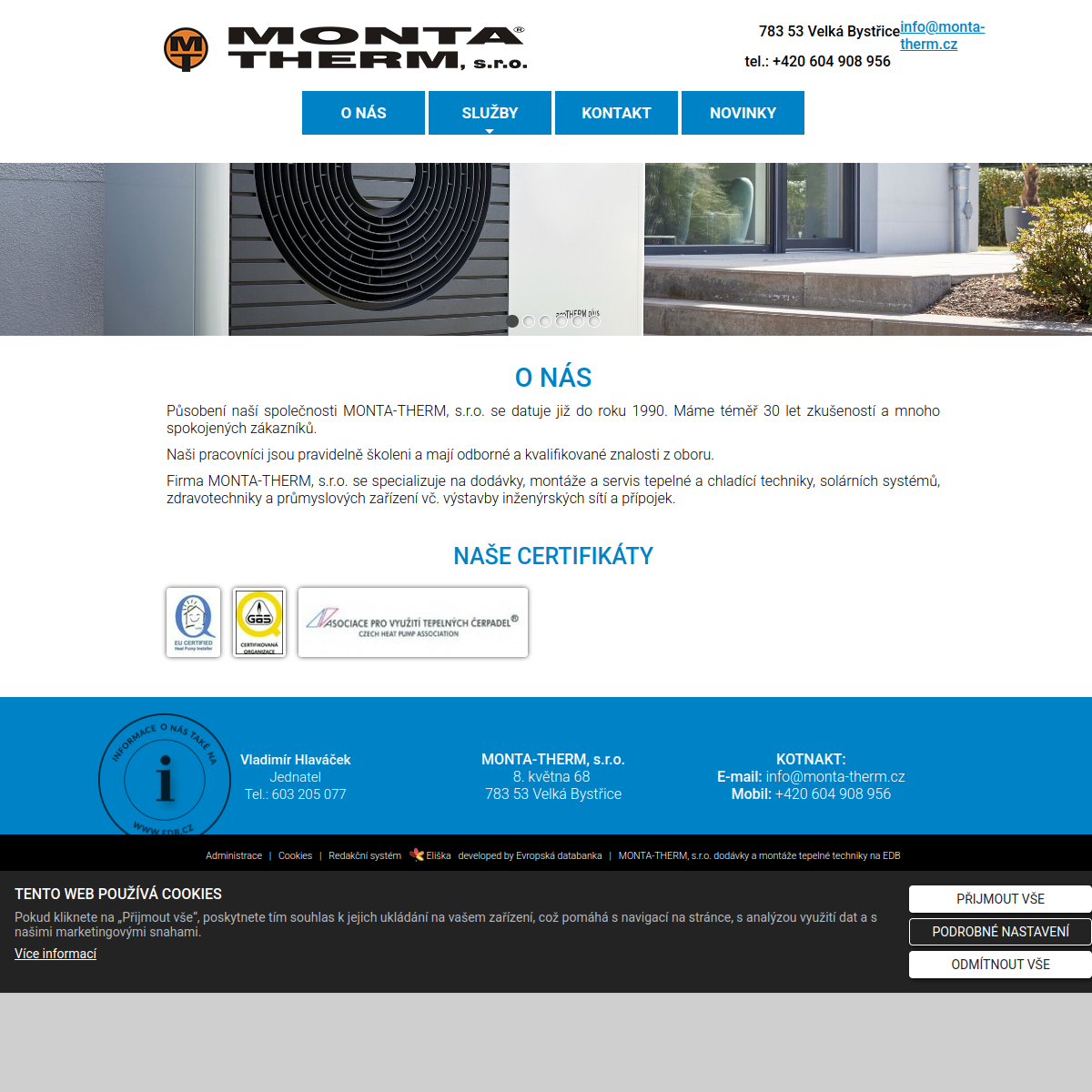 MONTA-THERM, s.r.o. website