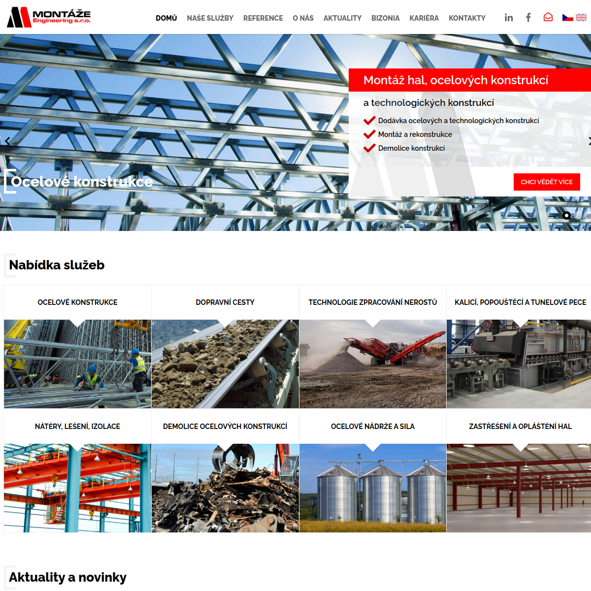Montáže Engineering, s.r.o. website