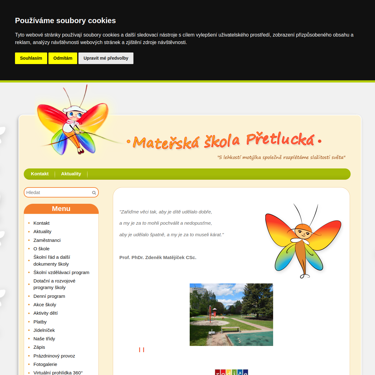 Mateřská škola Přetlucká website