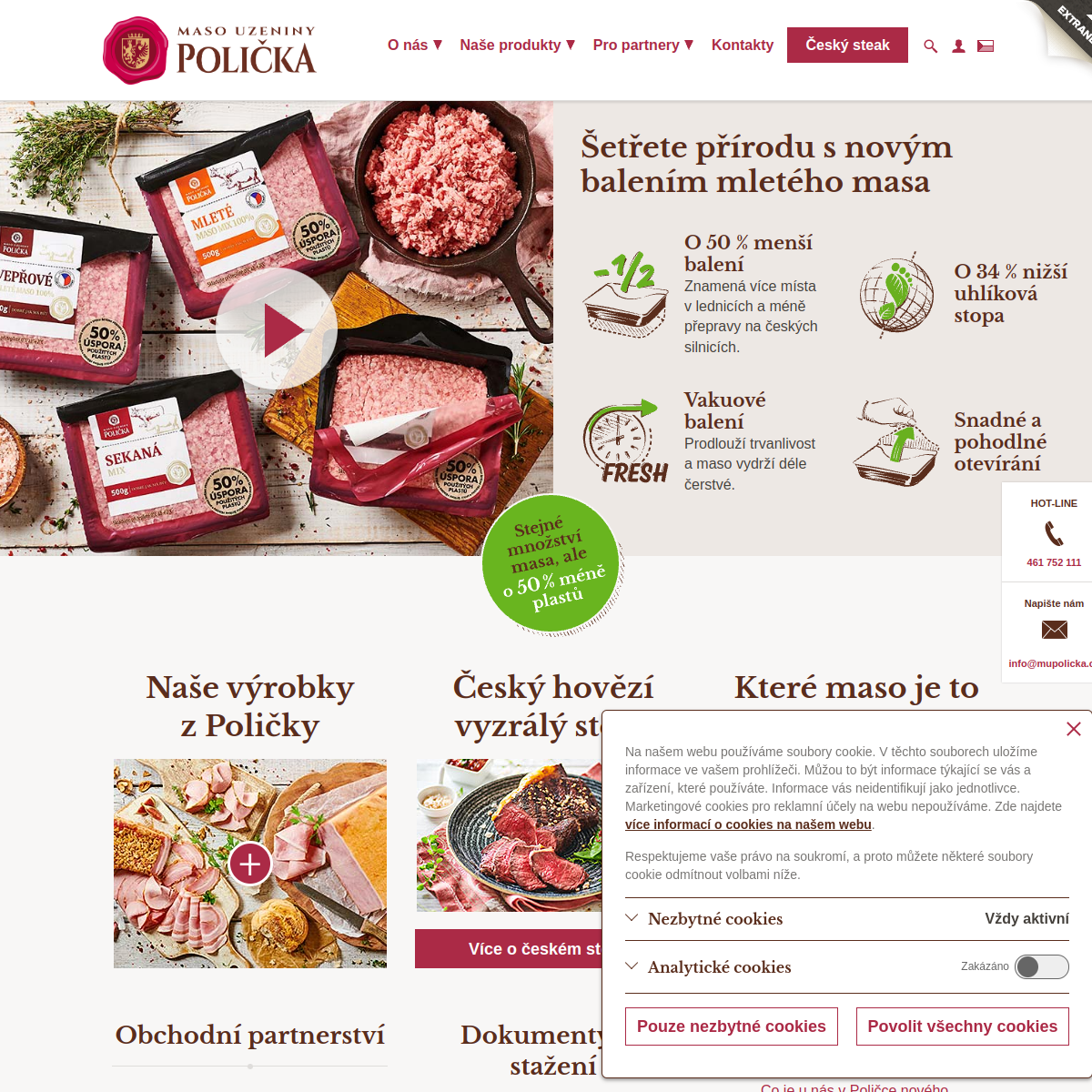 MASO UZENINY POLIČKA, a.s. website