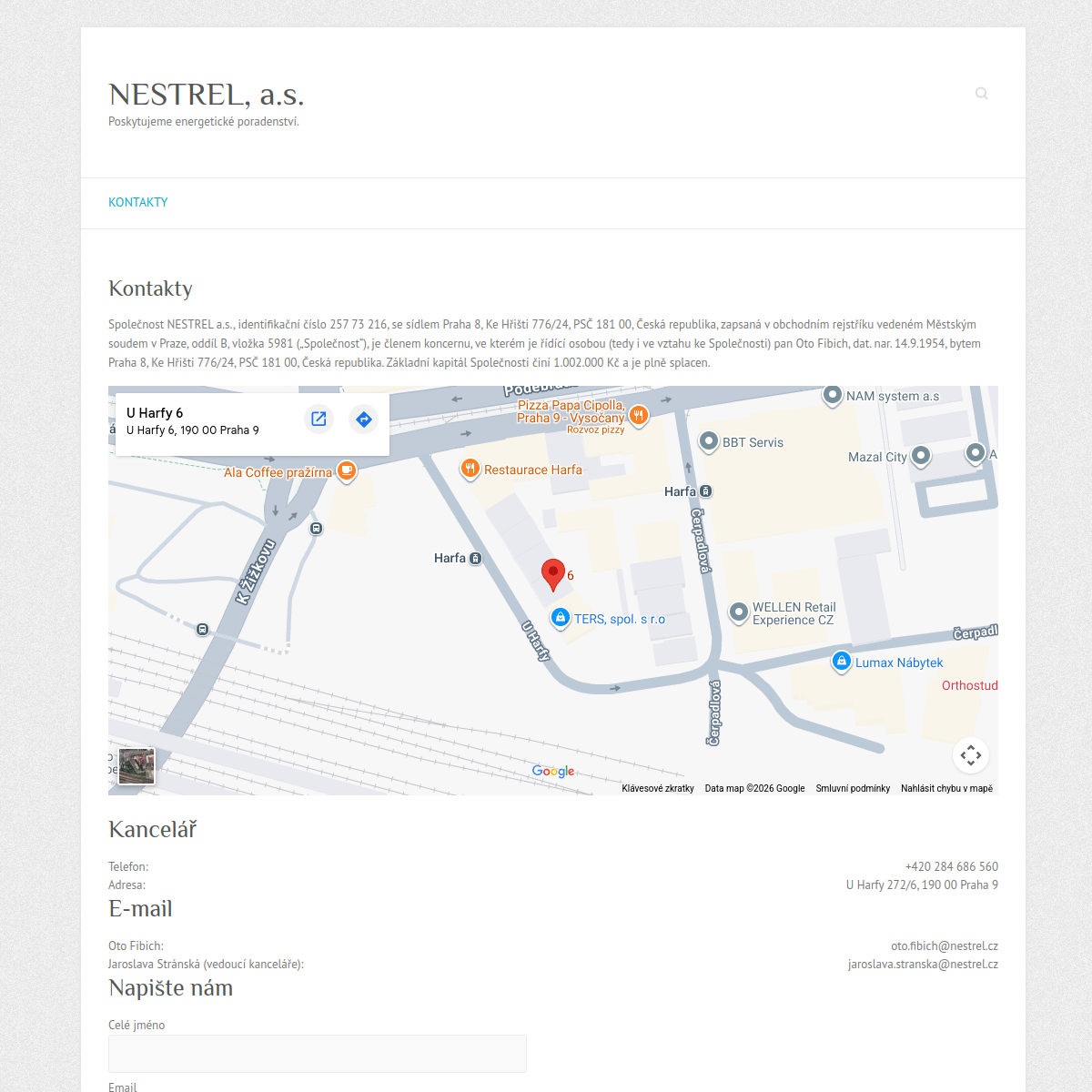 NESTREL, a.s. website