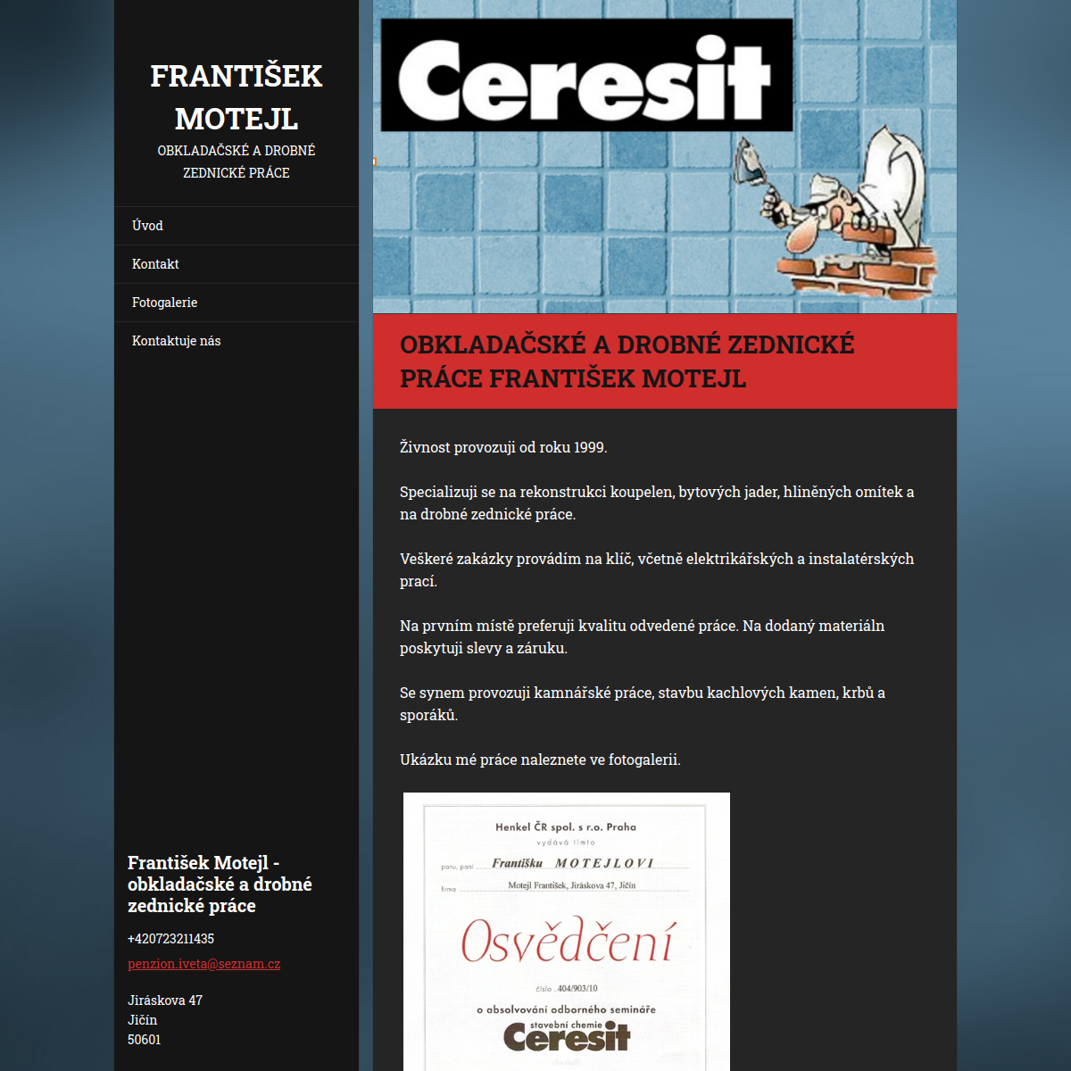 František Motejl website