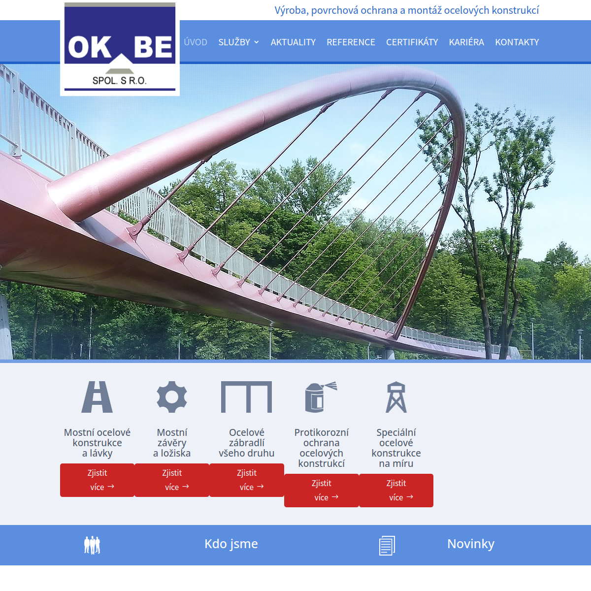 OK - BE, spol. s r.o. website
