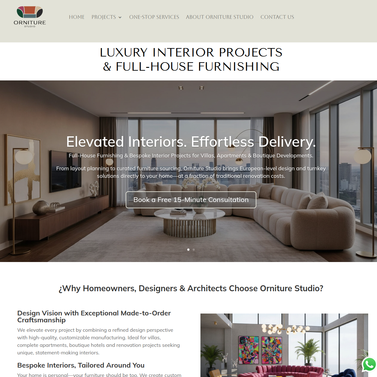 Orniturestudio.com desktop screenshot - Furniture and Interior Design Studio