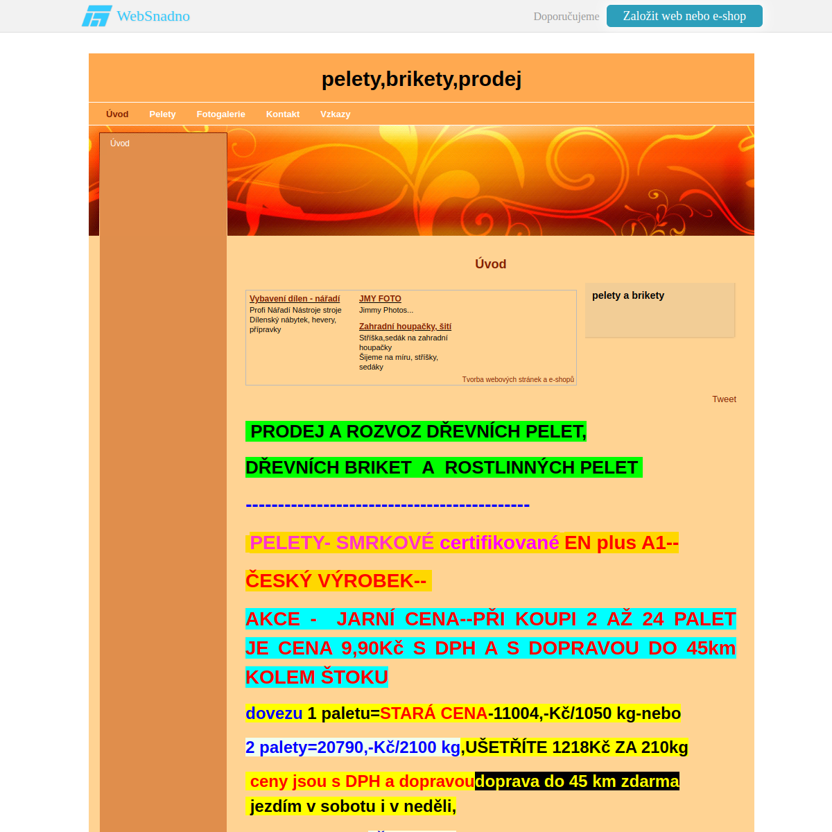 Mühlhauser prodej pelet a briket website