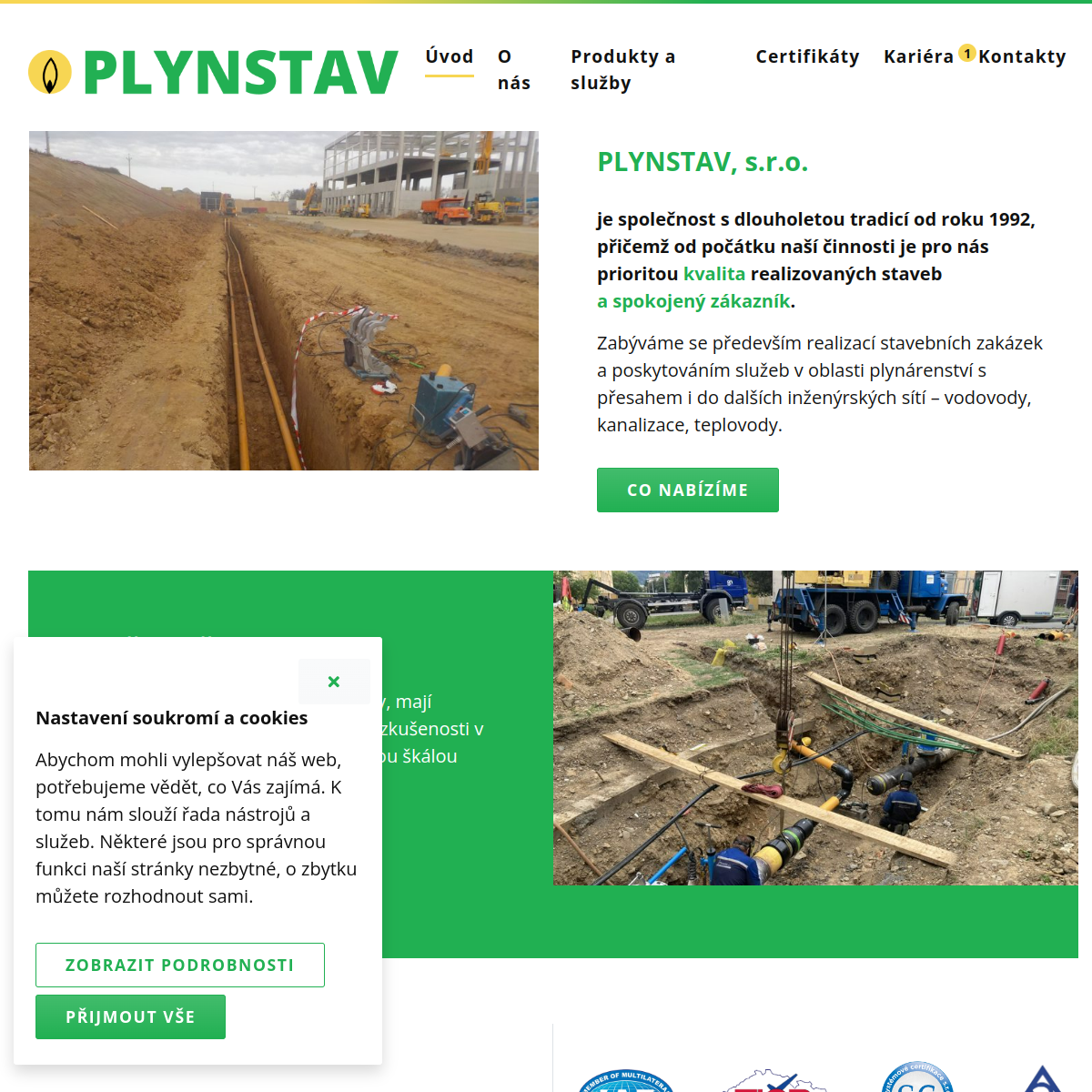 PLYNSTAV, s.r.o. website