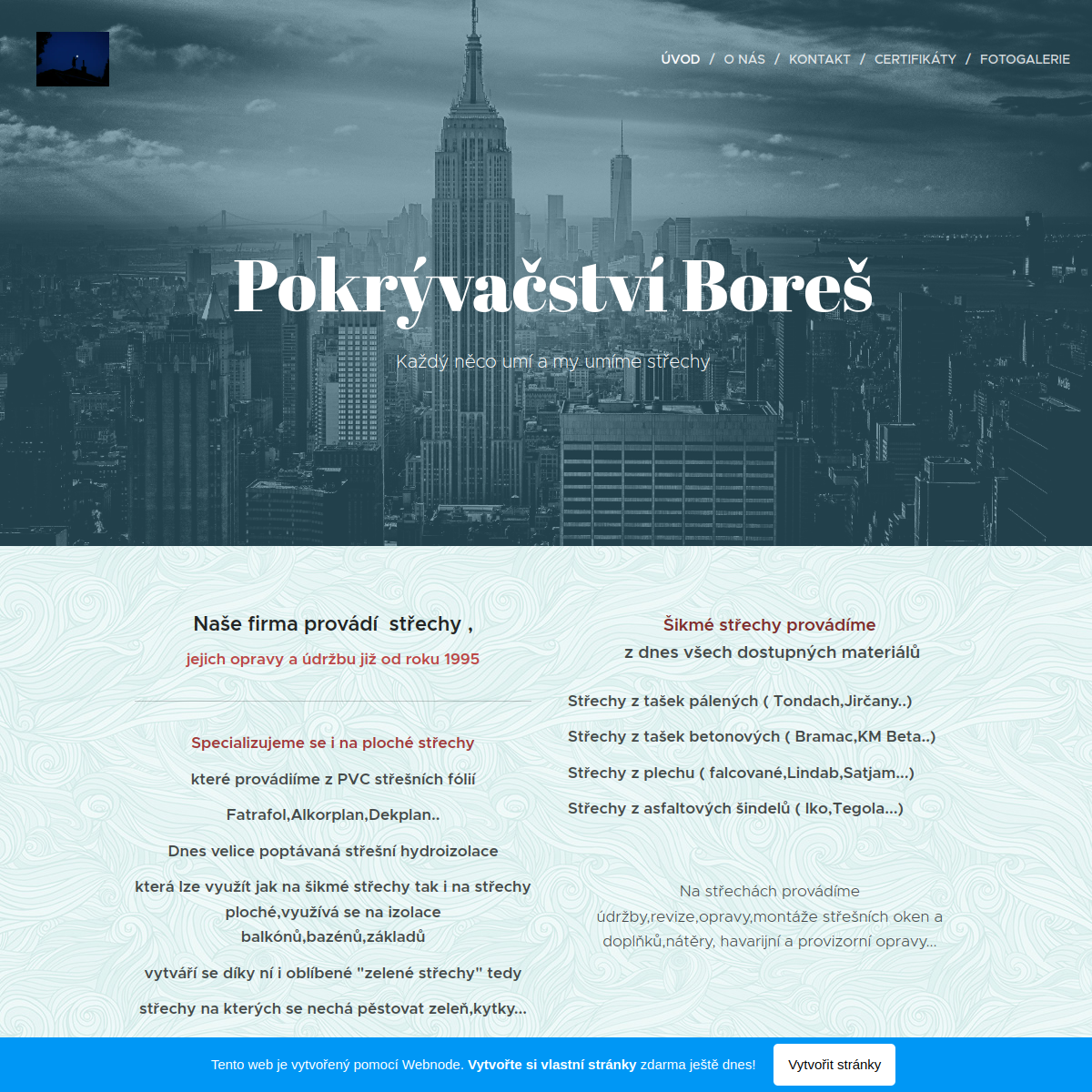 Střechy Boreš website