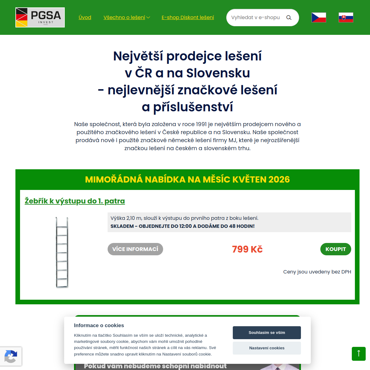 PGSA Invest, s.r.o. website