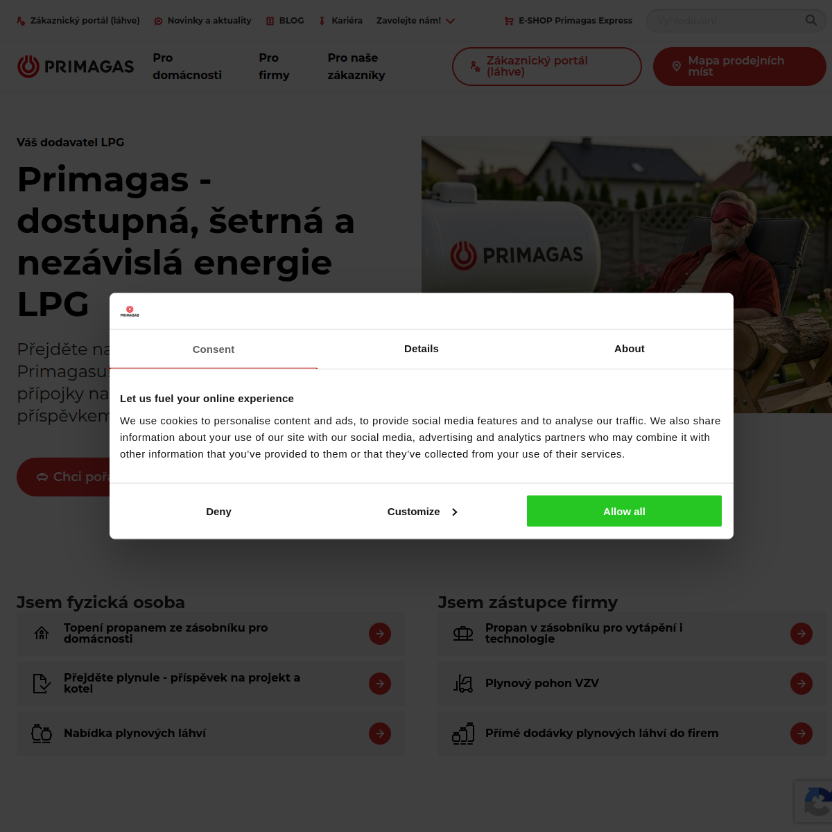 PRIMAGAS website