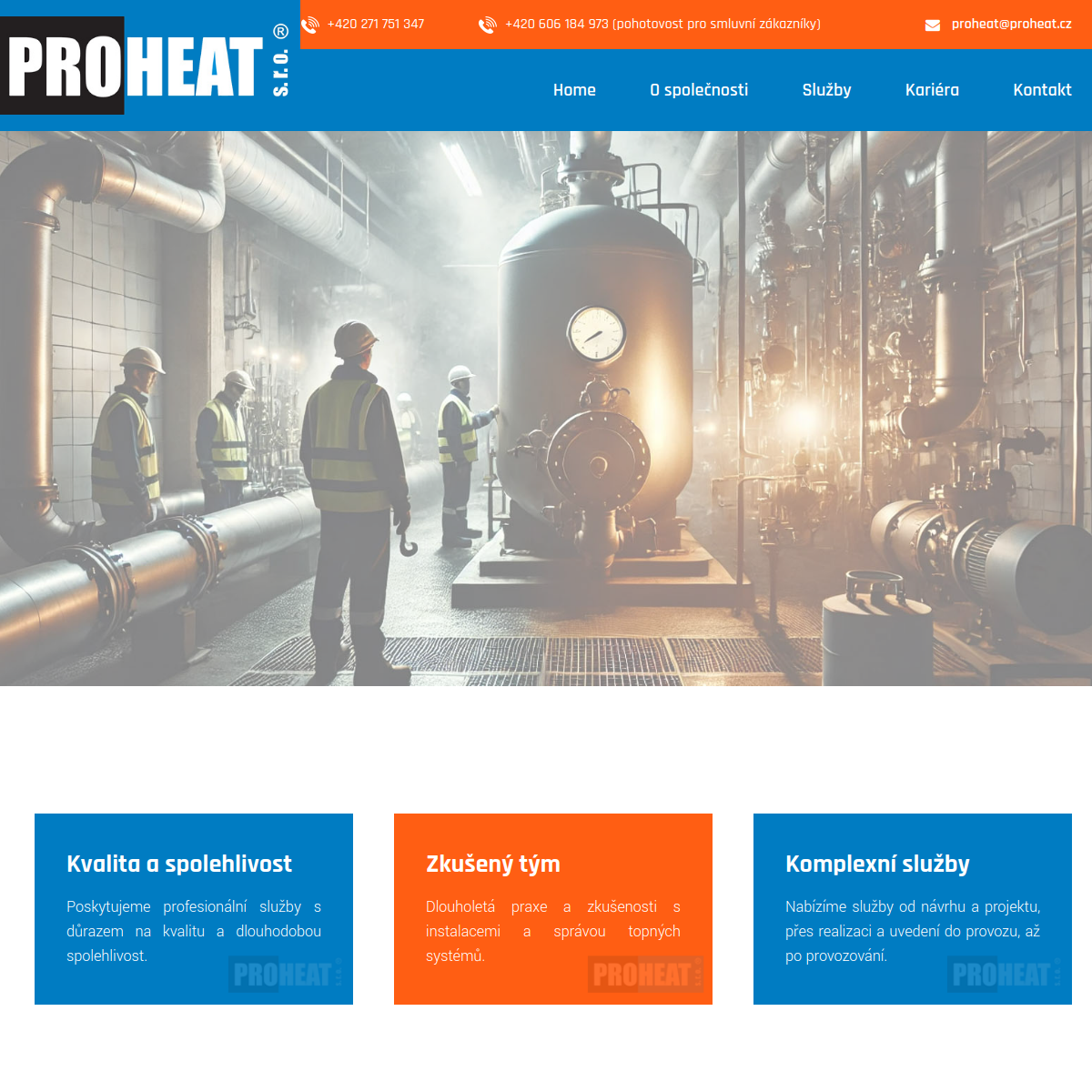 PROHEAT, s.r.o. website