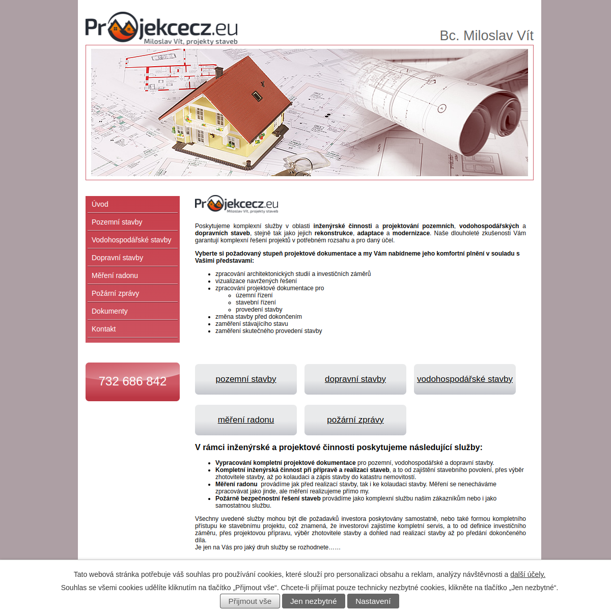 Projekty staveb Blatná website
