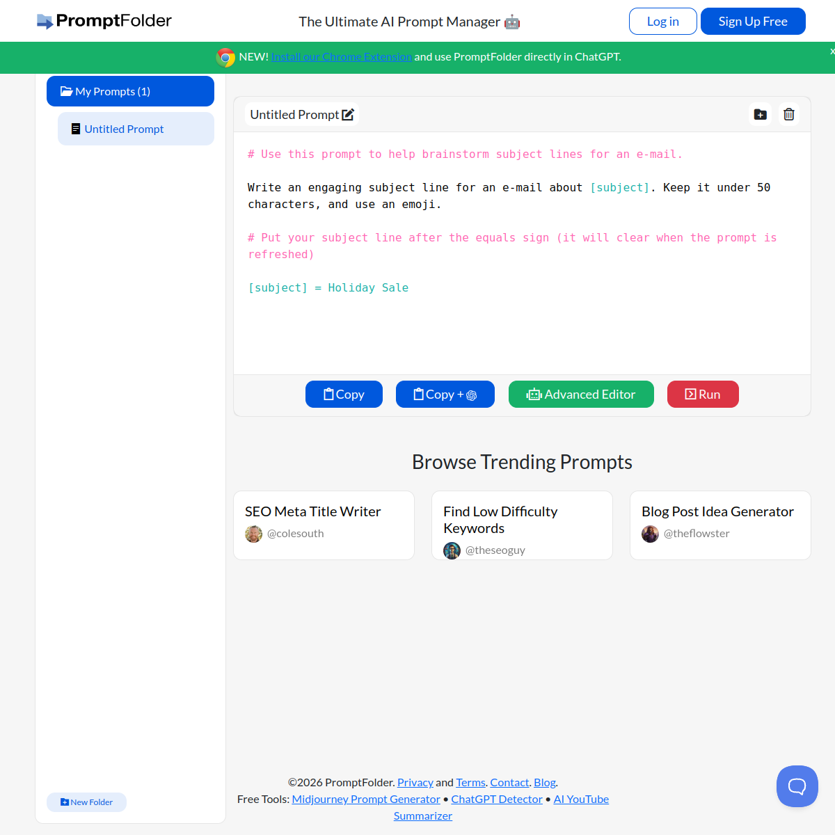 PromptFolder screenshot 1