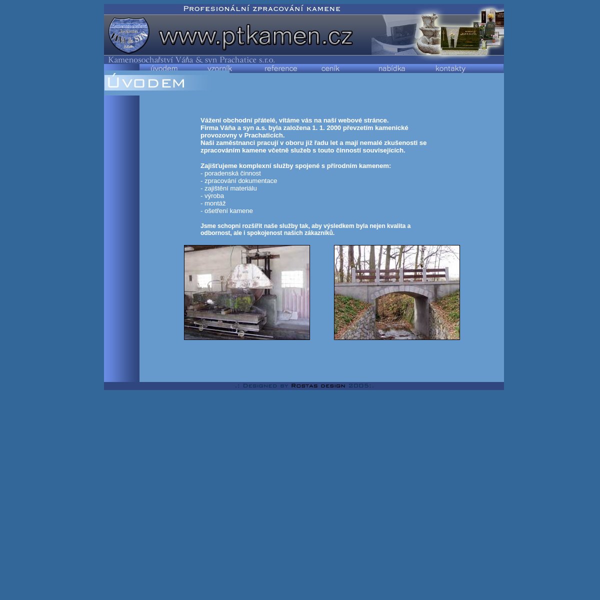 KAMENOSOCHAŘSTVÍ VÁŇA & SYN, s.r.o. website