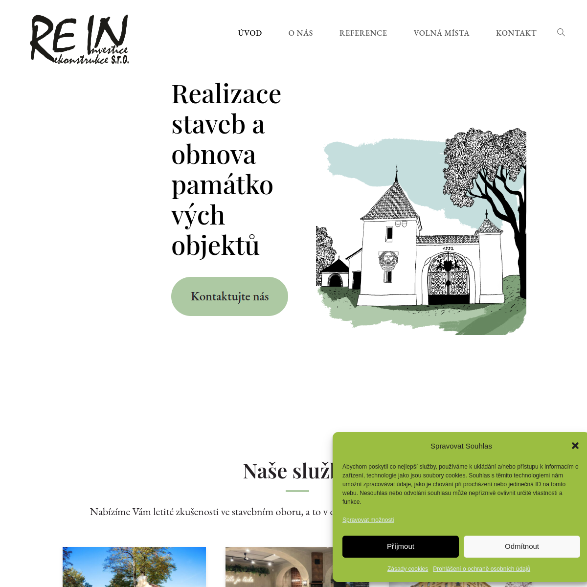 RE IN s.r.o. website