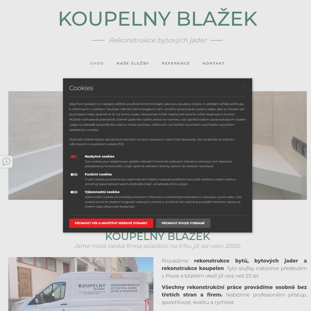 Koupelny Blažek website