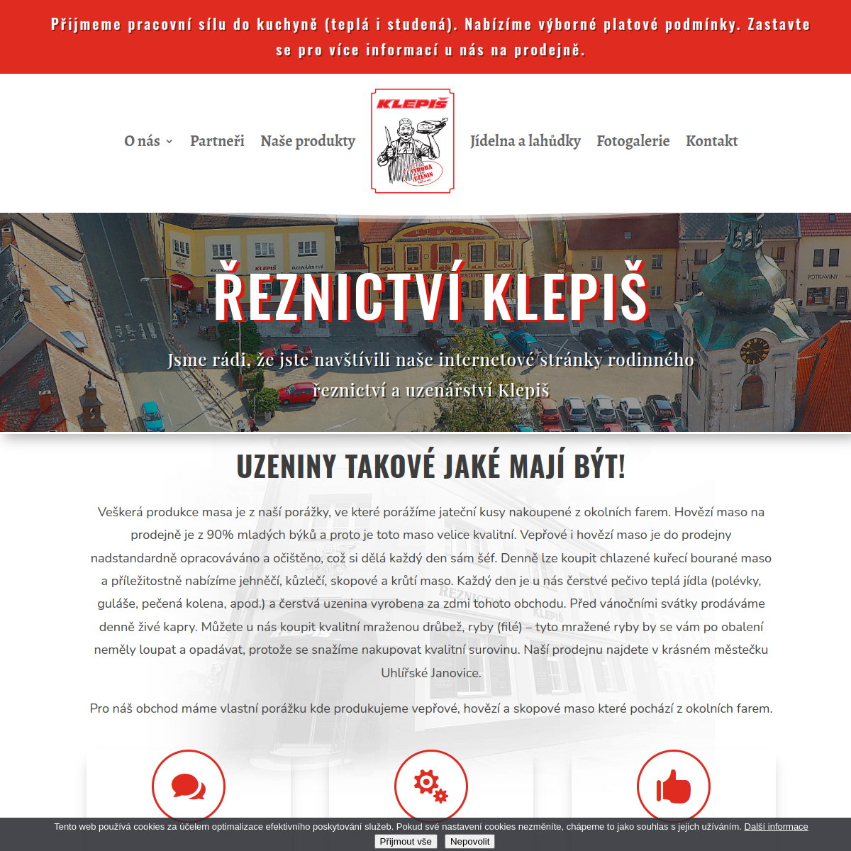 Řeznictví Klepiš website