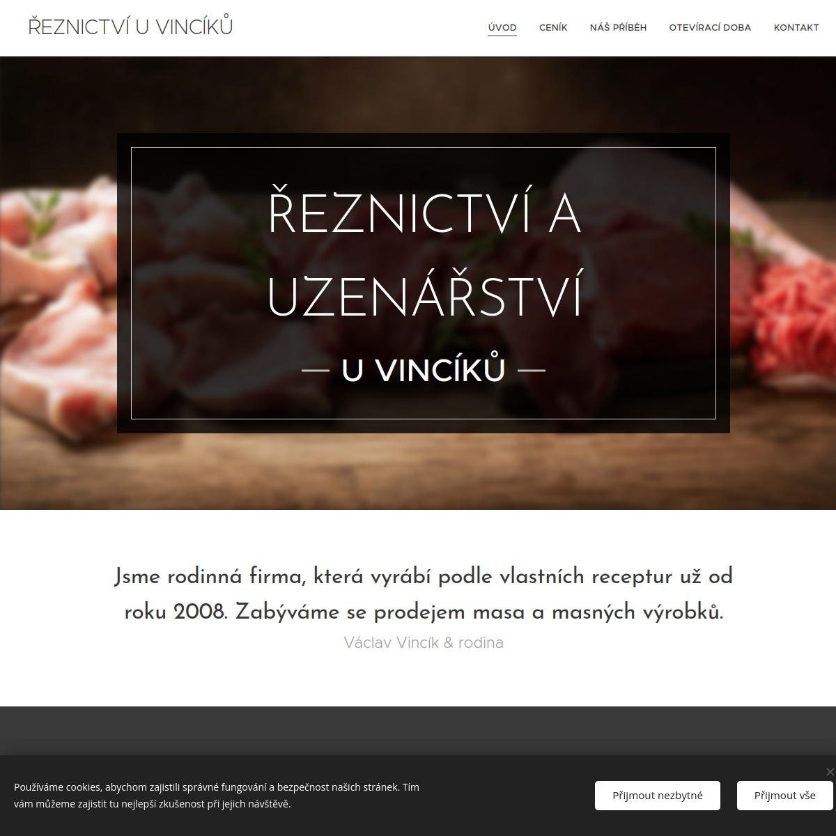 Řeznictví u Vincíků website