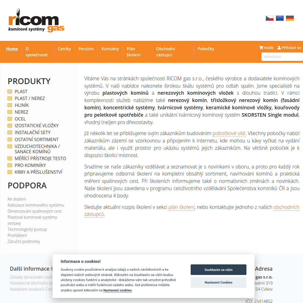 RICOM gas, s.r.o. website