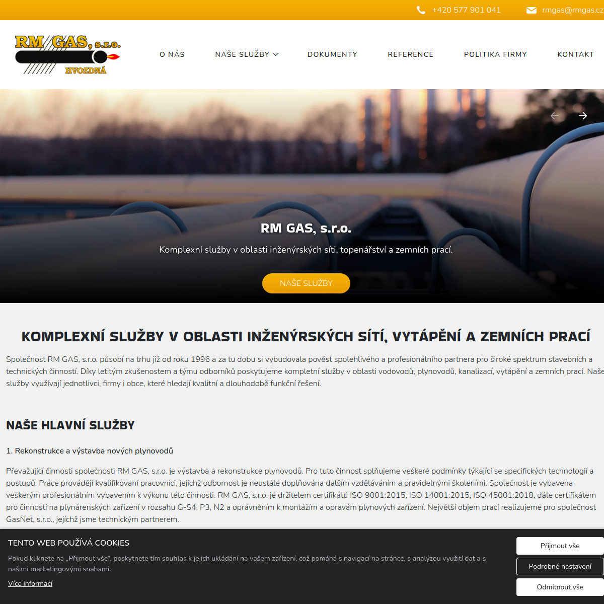 RM GAS, s.r.o. website