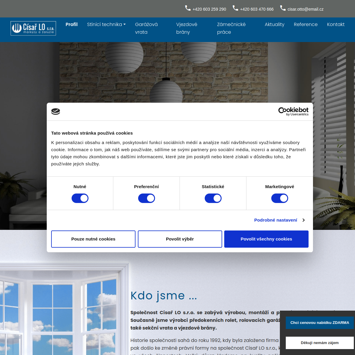Císař LO, s.r.o. website